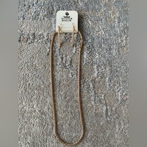 Fashion Jewelry Gold Necklace and Earring Set NWT